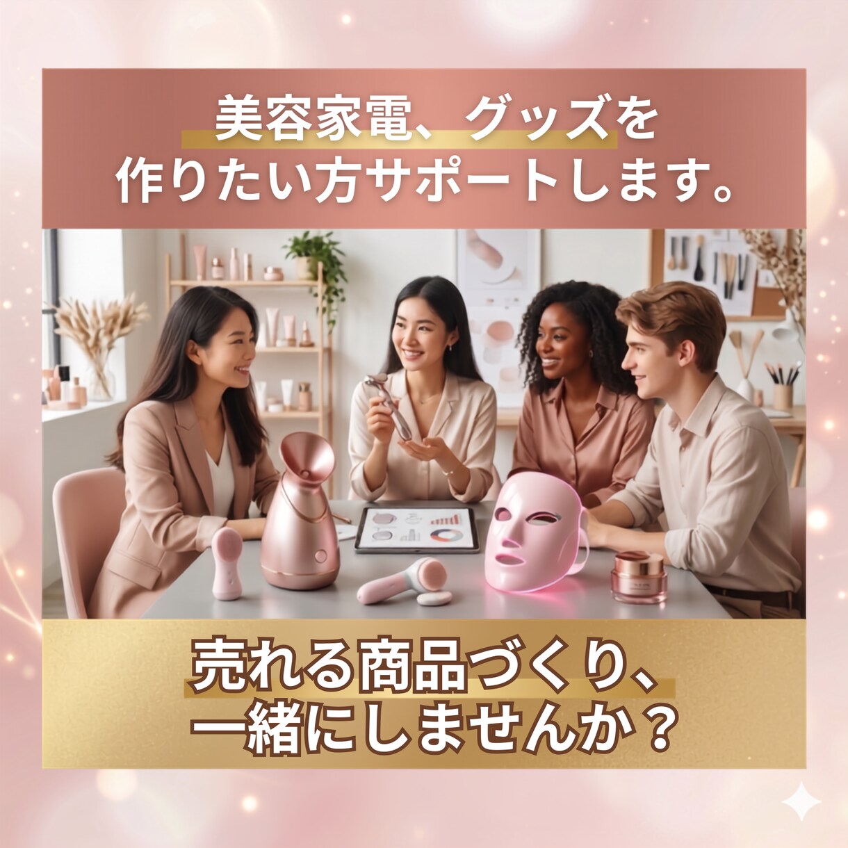 売れる商品づくりを0から教えます 美容・健康雑貨に特化したものづくりを０からサポートします。 イメージ1