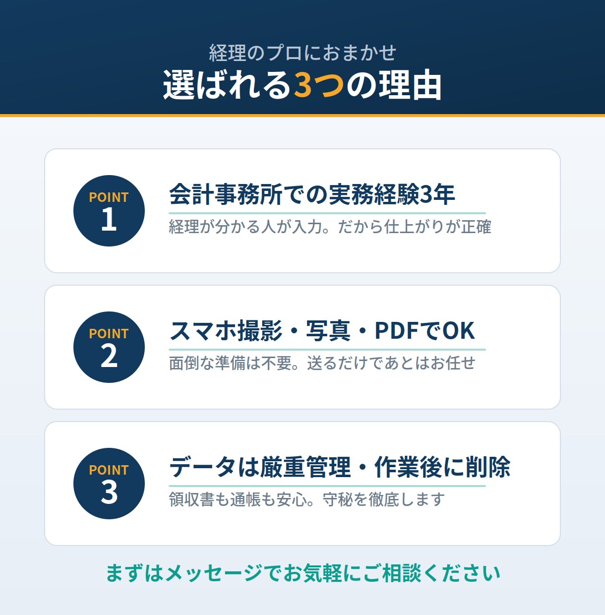 領収書・通帳をExcelにデータ化します 経理経験者が、正確・丁寧にデータ化します イメージ2