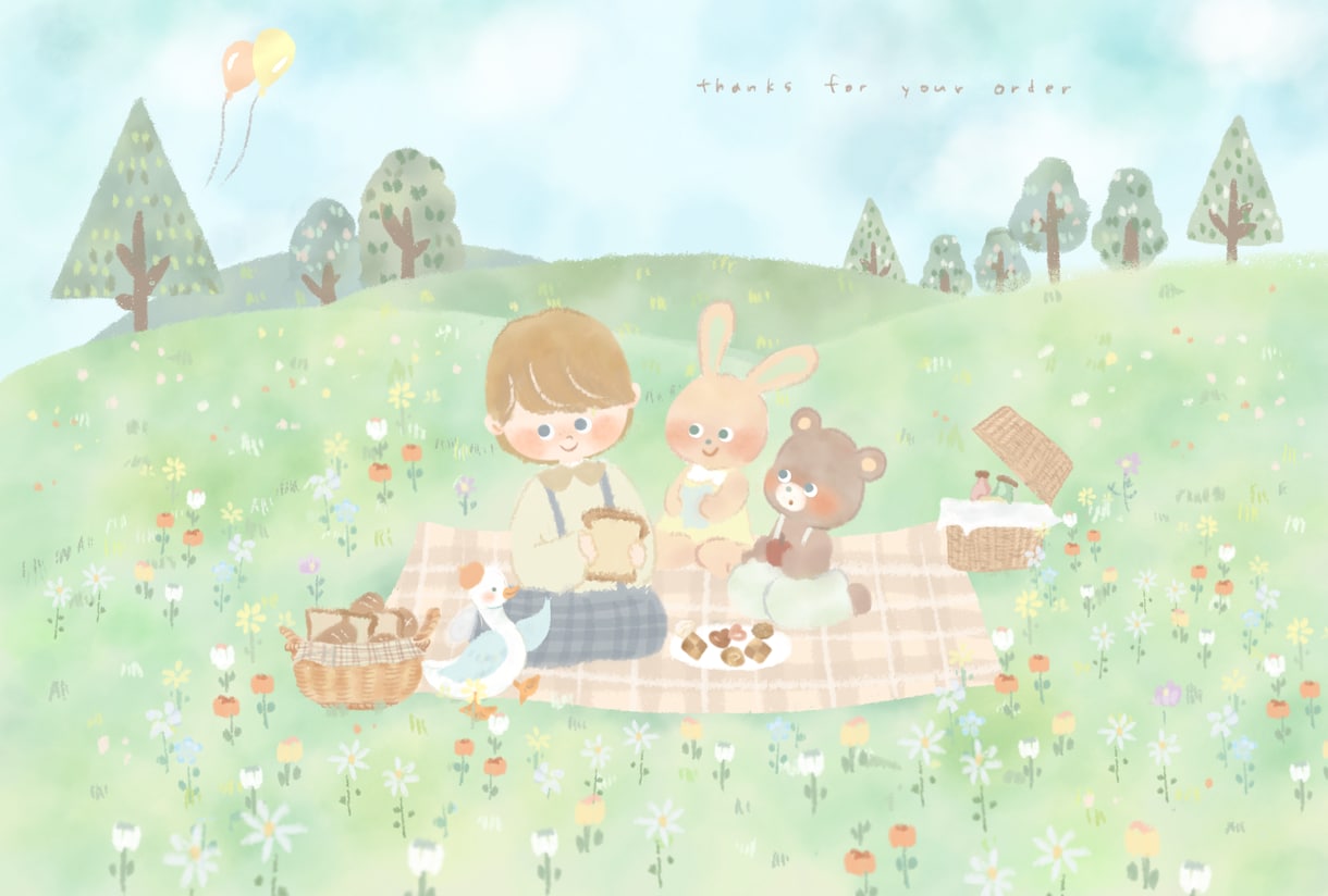 ほんわかカットイラスト描きます 商用利用OK◎ほっこりと優しいイラストを届けます⚘⠜ イメージ4
