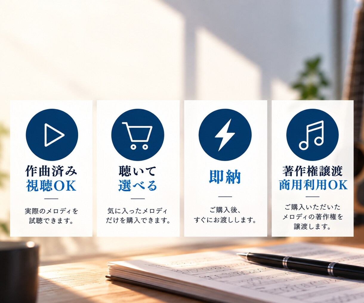 試聴して選べる「曲の設計図」を販売します 聴いて、選ぶだけ。 絵が浮かぶ曲の設計図。 イメージ2
