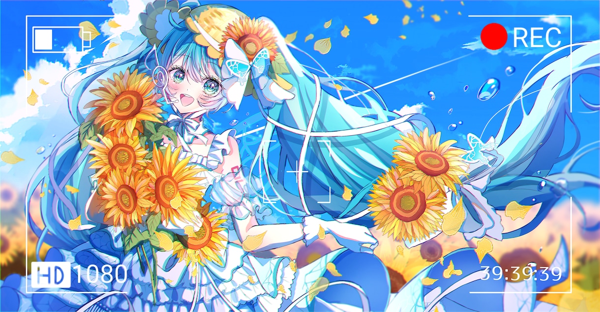 5000円！5名様限定！透明感溢れる一枚絵描きます 嬉しい納品の速さ！歌ってみたなどに可愛いイラストいかがですか イメージ1