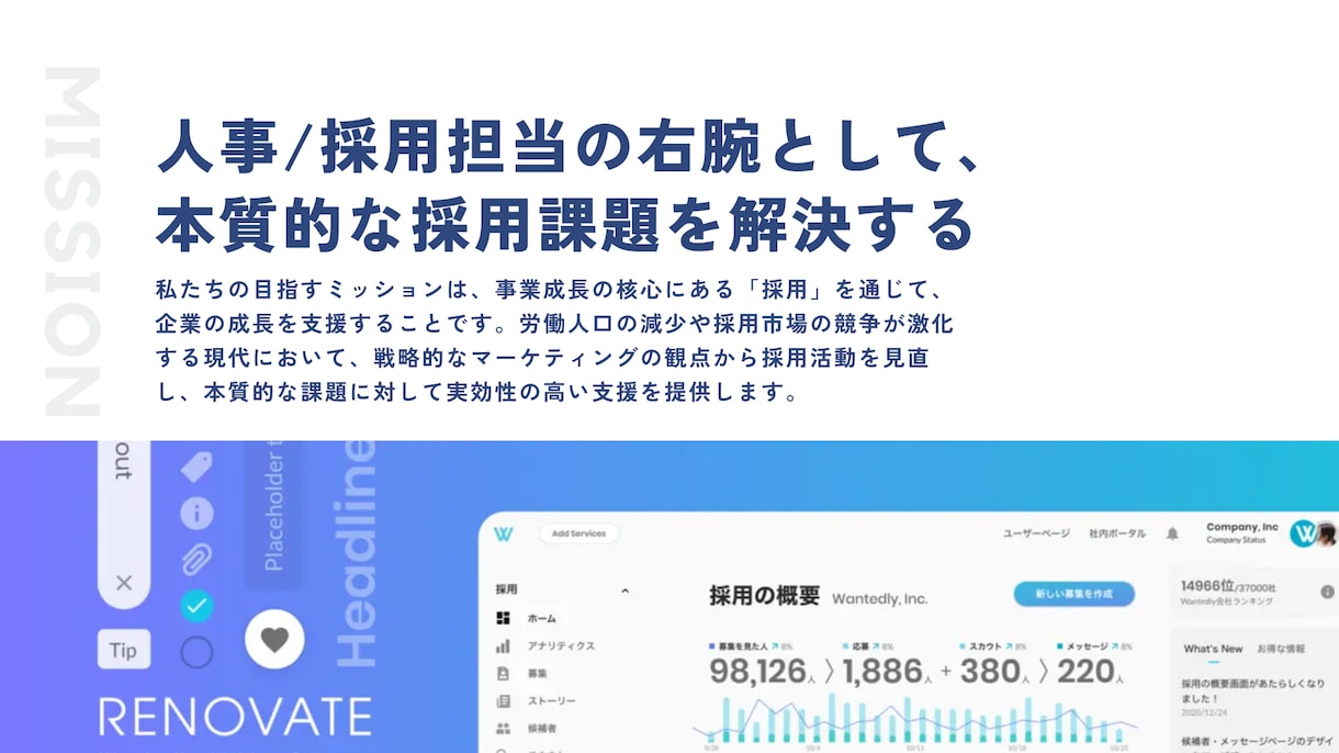 Wantedlyの採用運用代行します 採用広報でお悩みの経営者・人事向け◎成果にコミットします イメージ2