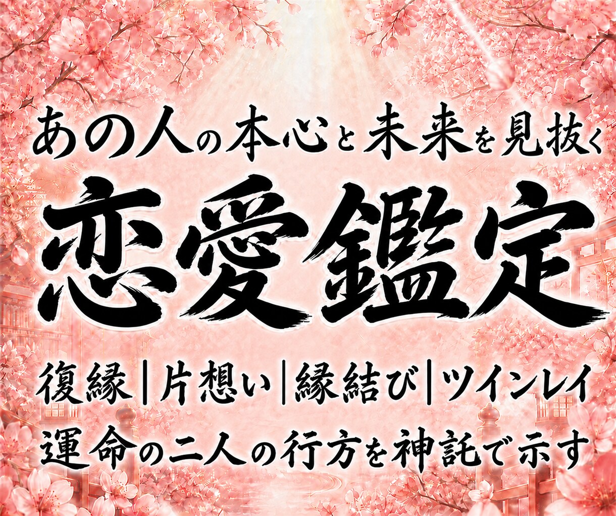 恋愛鑑定｜気になるあの人の本心と未来を霊視します 恋愛成就｜復縁・片想い・縁結び・ツインレイに道筋を イメージ1
