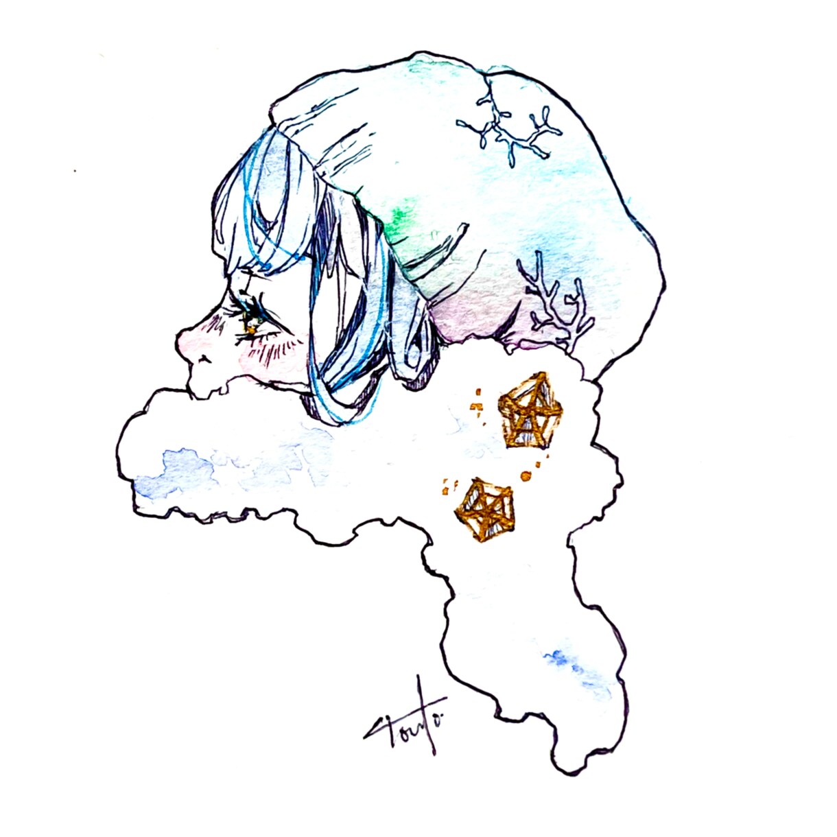 歌ってみた用のオリジナルサムネを描きます アナログで差別化必須⭐︎SNSでの宣伝サービスもします！ イメージ7