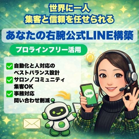 プロラインフリーで、右腕公式LINE構築します 世界にたった一人の集客と信頼を任せる公式LINE イメージ1