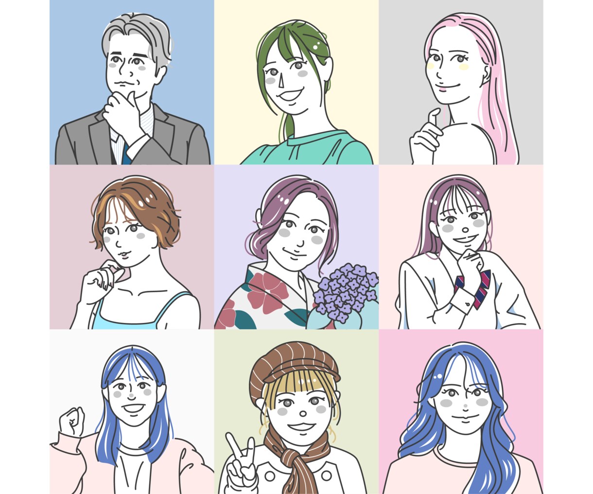 シンプルな線画の似顔絵イラストを作成いたします SNSや会議用の似顔絵アイコンに！ イメージ8