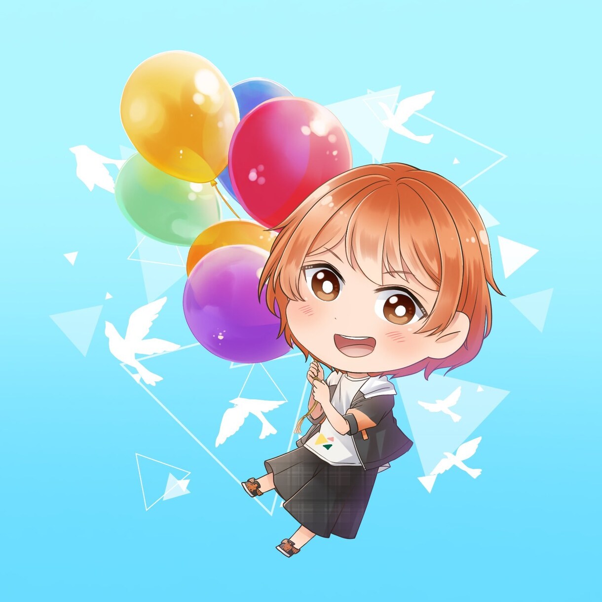 量産イラスト：風船飛びましたSDイラスト描きます 某SNSの誕生日に飛ぶ風船をイメージしたイラストを制作します イメージ3