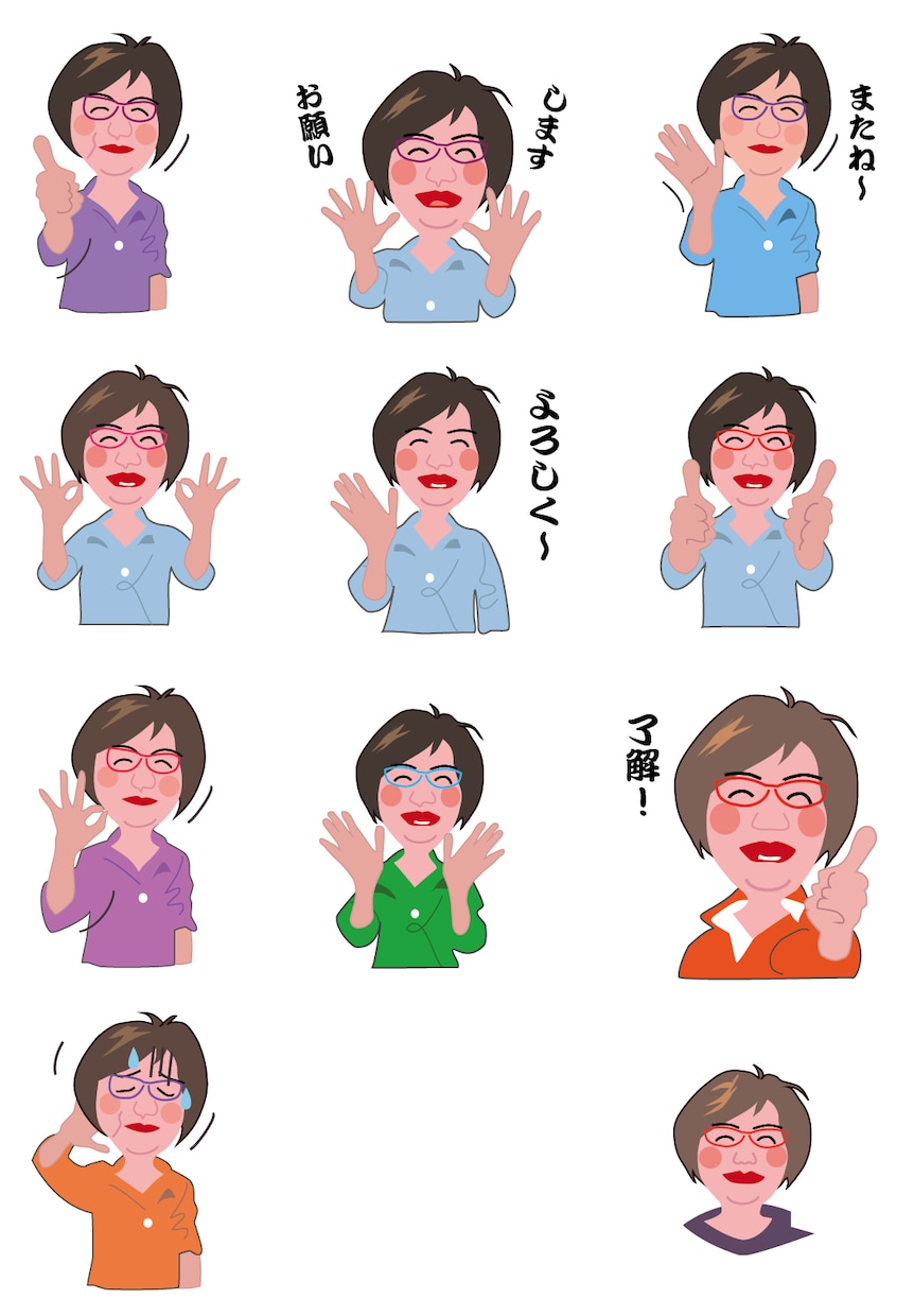 LINEスタンプ似顔絵ビジネス用3表情制作します 話題づくりに！最適！スタンプがあなたの代わりに表現！ イメージ6