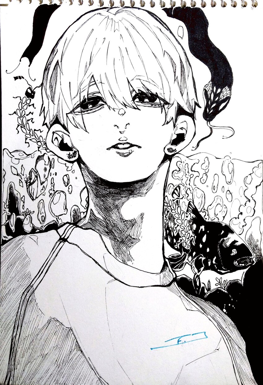キャラデザ、似顔絵、一枚絵、描きます ＊モノクロイラスト（一色のみ色追加可能）＊ イメージ3