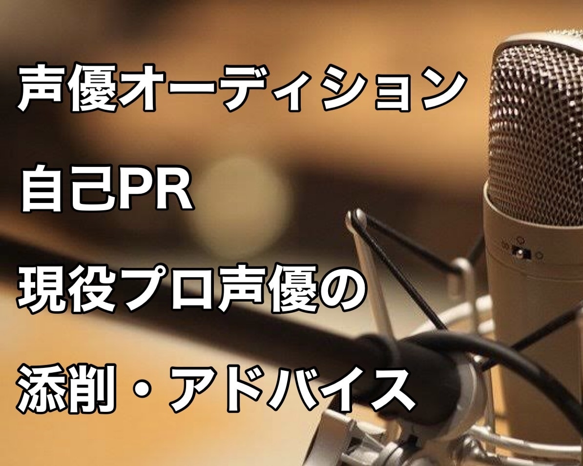 オーディションの自己PRを添削・アドバイスします 現役プロの自己PR添削・アドバイスでAD合格を目指しましょう イメージ1