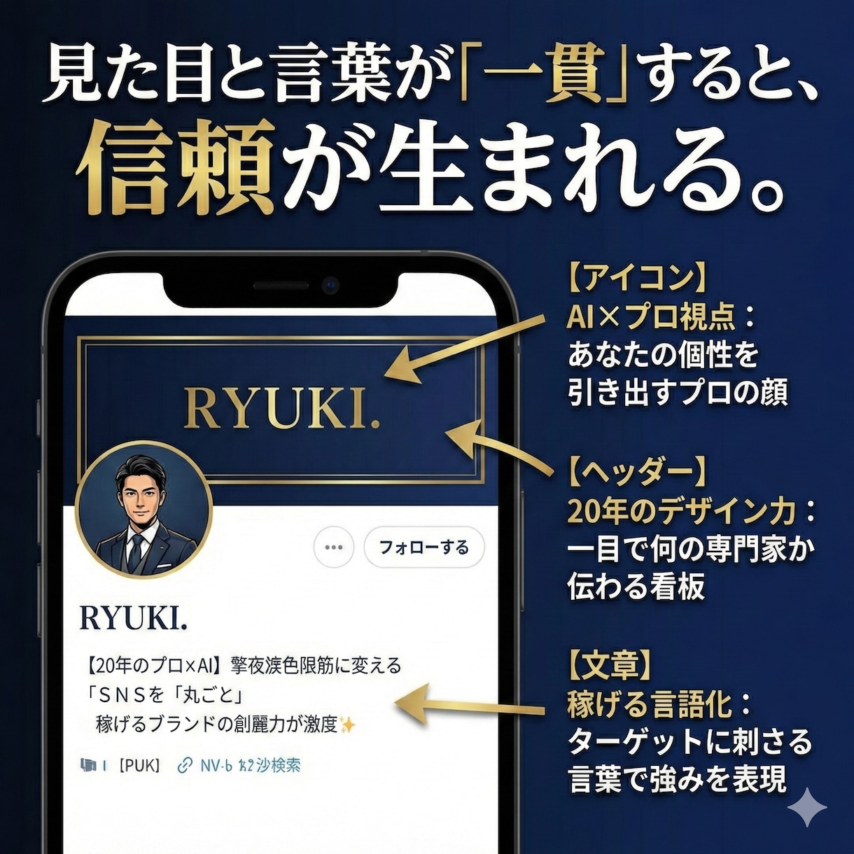 経験×AI｜SNS丸ごとブランディングします ビジネスの強みを言語化し、理想の顧客に届くプロフィール作成 イメージ3