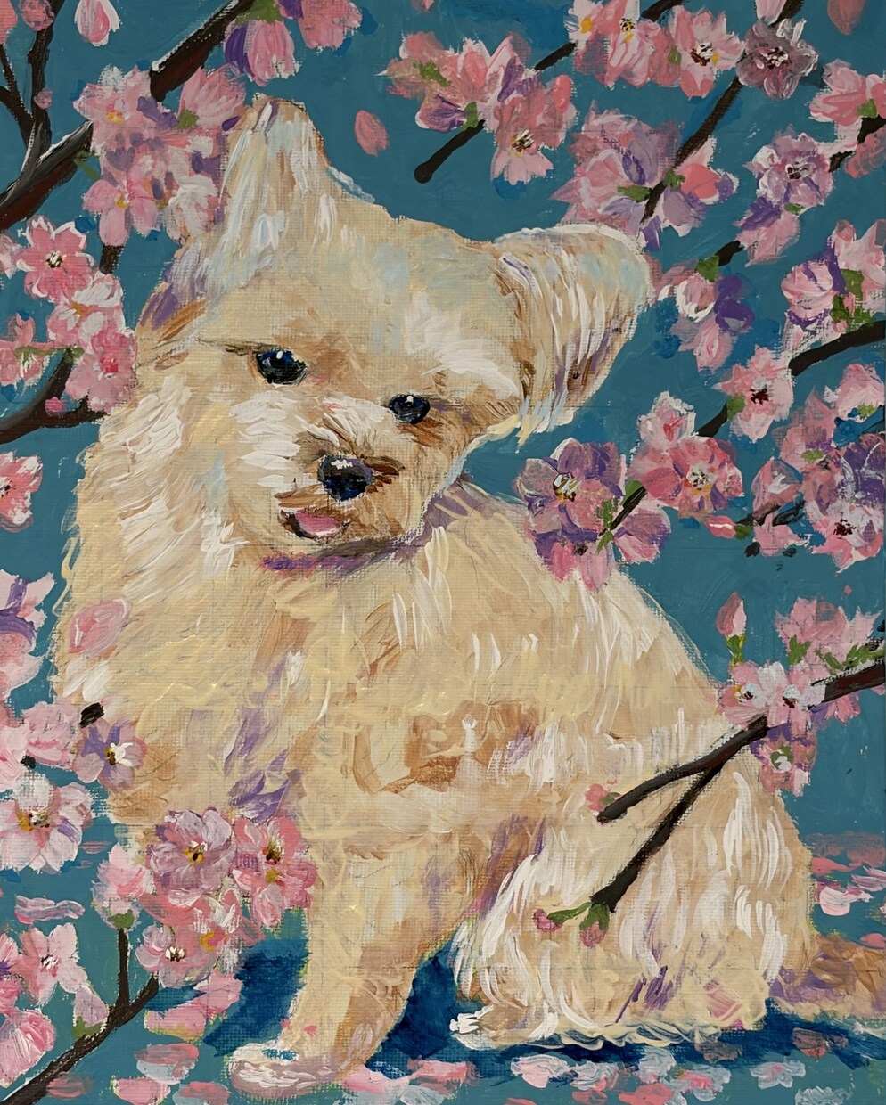 可愛いペットをキャンバスにアクリル絵の具で描きます 大切な家族との思い出を形にしませんか？プレゼントや記念にぜひ イメージ2