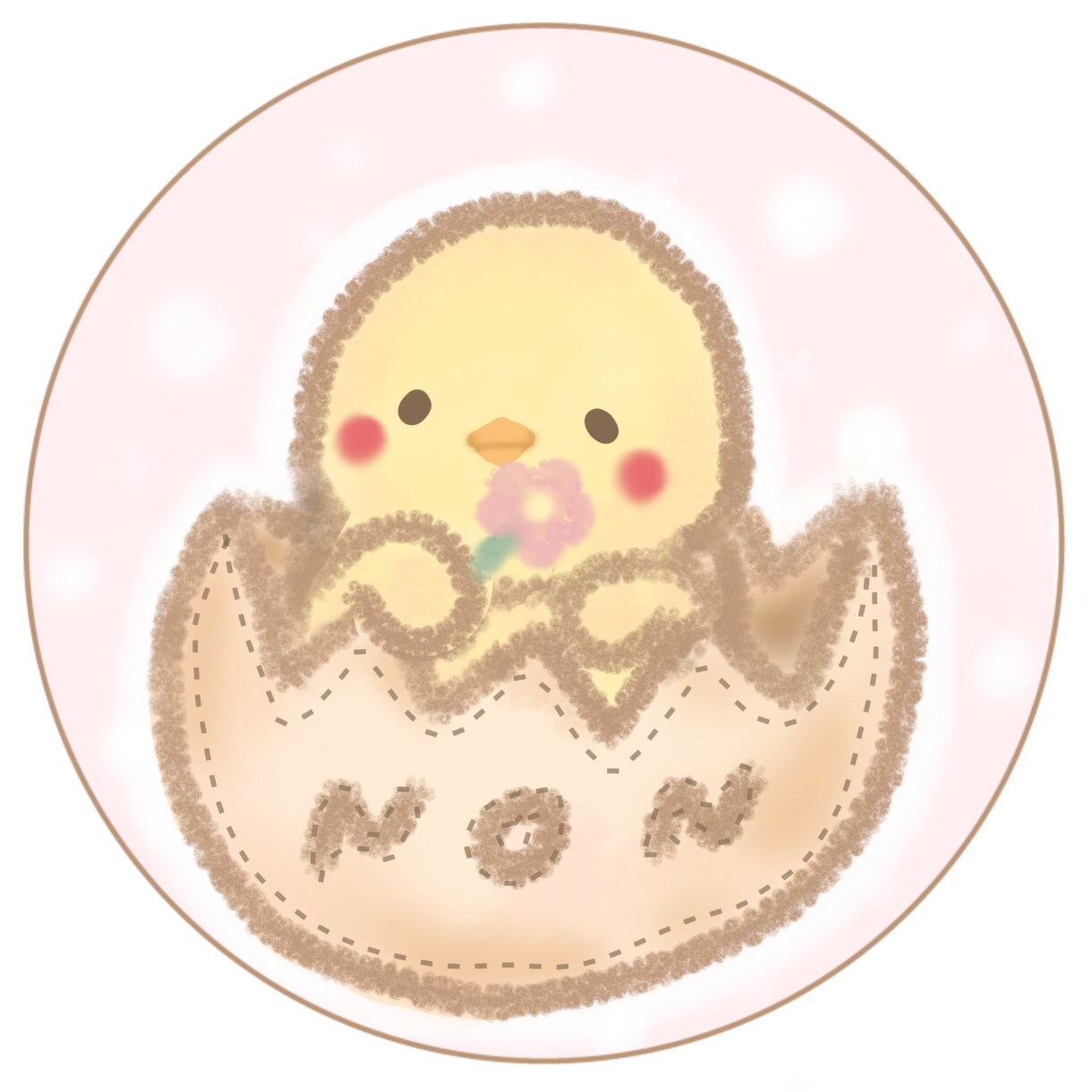 お名前入りSNSアイコンを描きます ゆるふわ動物、ぬいぐるみ風イラスト！ イメージ1