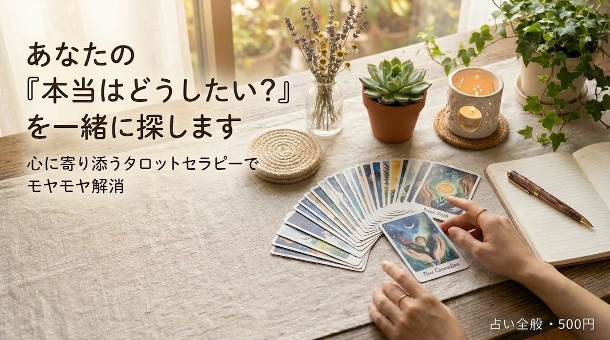 お試し あなたの本音をタロットで1問紐解きます まずはワンコイン体験。寄り添うタロットセラピーでモヤモヤ解消 イメージ1