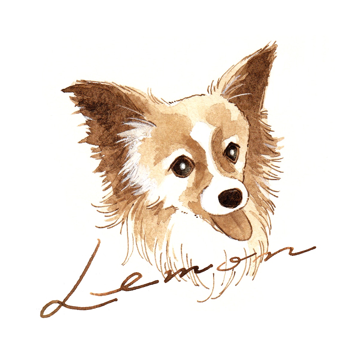 ペット似顔絵◆うちのこイラストお描きします おなまえ付き★インク１色でおしゃれにカッコかわいく イメージ8