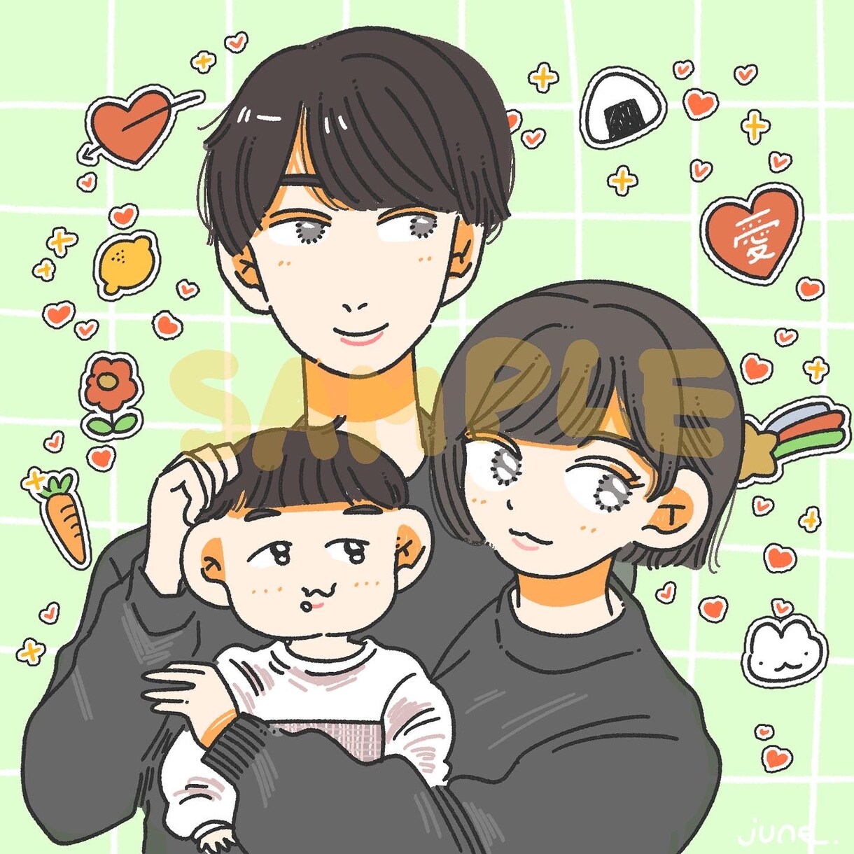 ポップなタッチで似顔絵を描かせていただきます 個性的でかわいいタッチであなたの似顔絵を描かせていただきます イメージ2