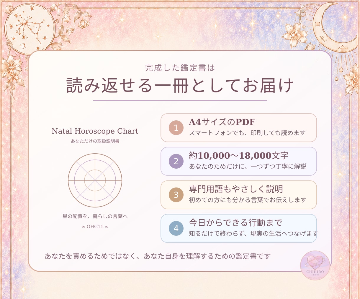 星から読み解く⭐️あなただけの取扱説明書を作ります 性格・恋愛・仕事・心と体まで21項目⭐️あなたを深く知る一冊 イメージ5