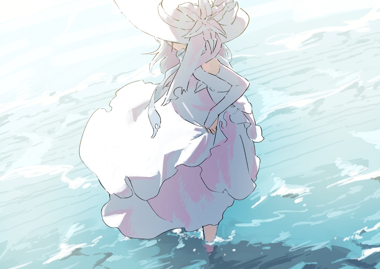 一枚絵を作成します ラフでかわいい感じのイラストを描きます。 イメージ3