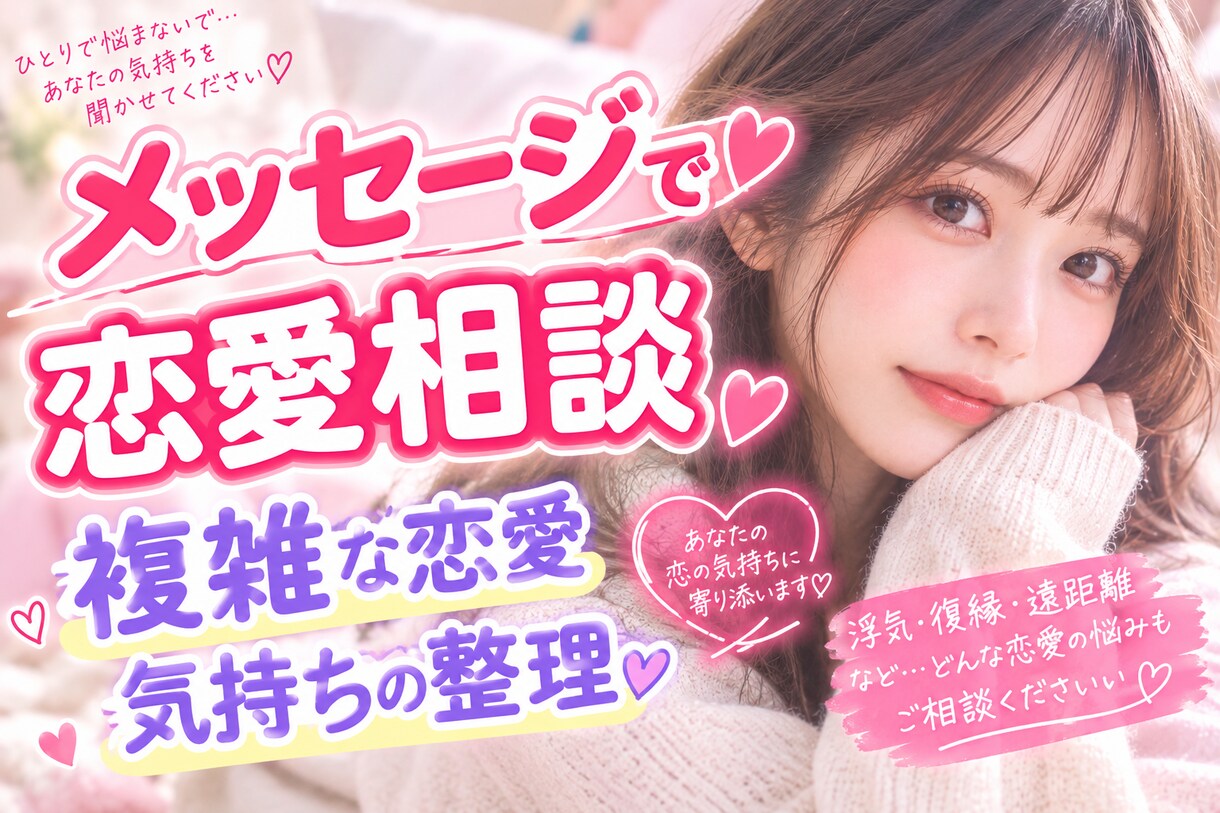 恋愛のお悩みを一緒に整理します あなたの気持ちを大切ち客観的に考えモヤモヤを解決しましょう イメージ1