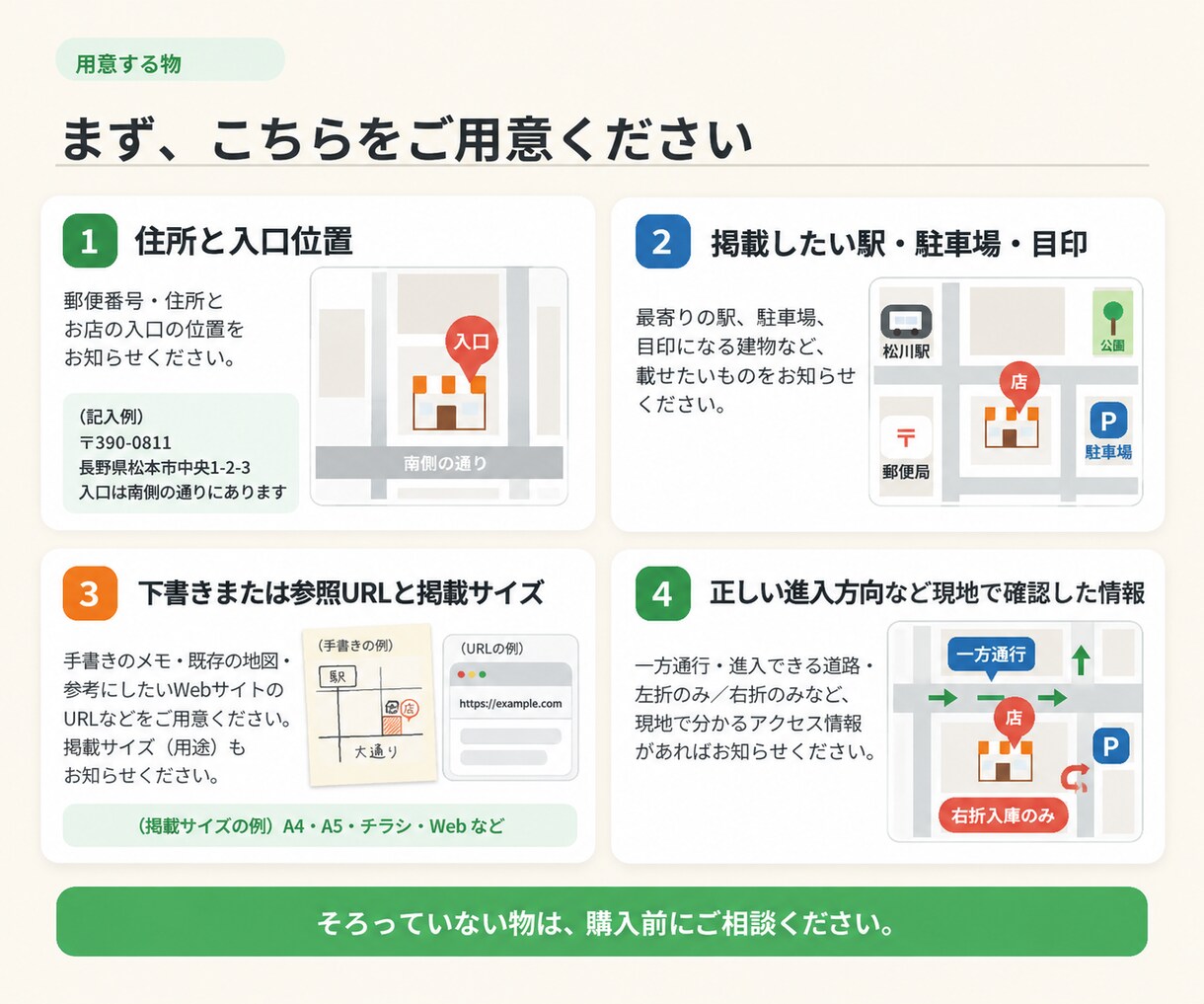 お店の場所が伝わる案内地図を作ります 駅・駐車場・目印を整理した、チラシにも使える地図 イメージ4