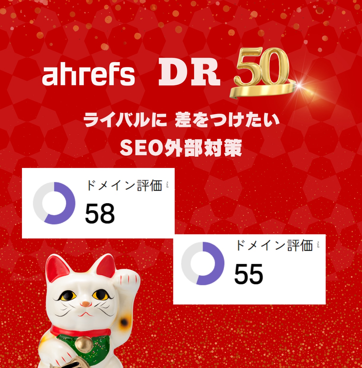 ahrefs DR50に引上げ外部SEO対策します ドメインパワーあげて検索上位に向けて対策！ イメージ2