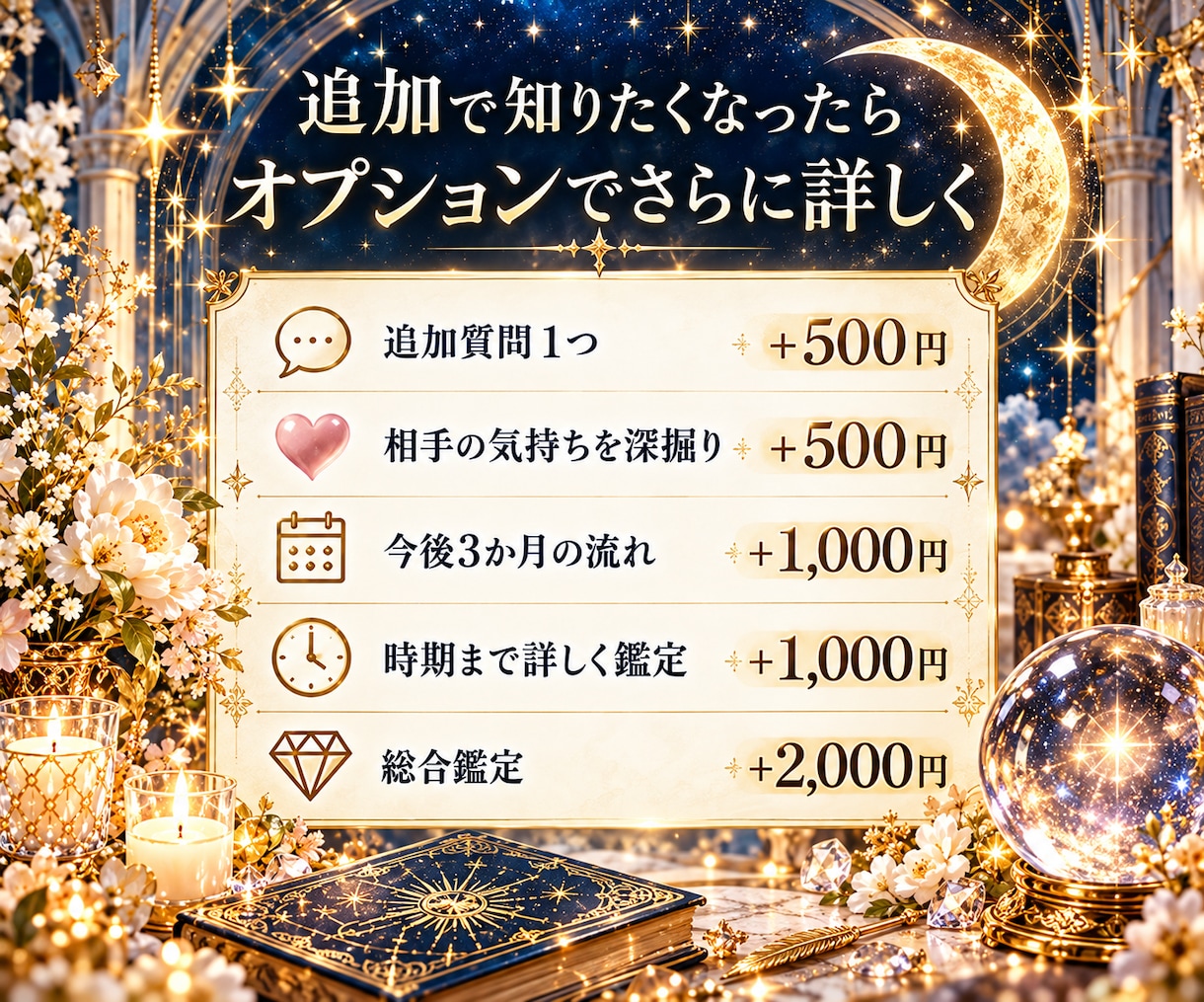 ワンコイン鑑定｜あなたのお悩み1つを丁寧に占います 迷いや不安に寄り添い、今必要なメッセージをお届けします イメージ8