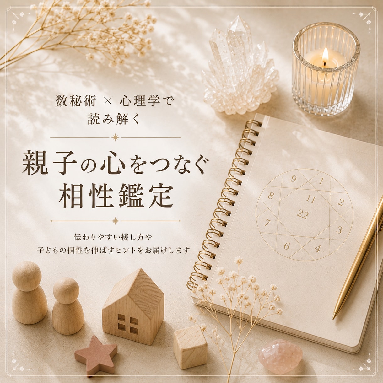 親子の相性を数秘術×心理学で読み解きます 親子だからこそ分からなくなる気持ちを、優しく読み解きます。 イメージ1