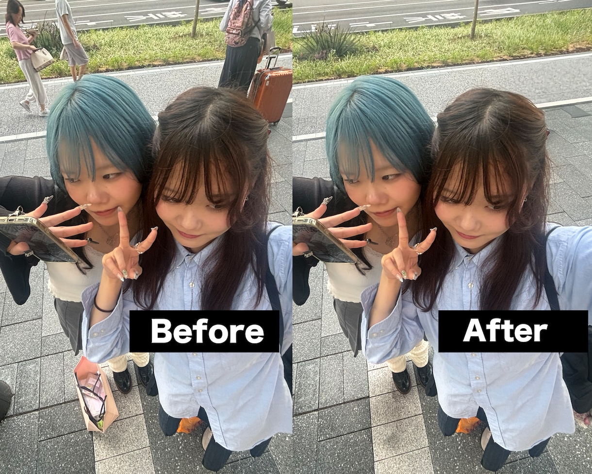 韓国式で自然にきれいに写真補正いたします 韓国フォトスタジオのスタッフが肌・輪郭・色味まで美しく調整 イメージ5