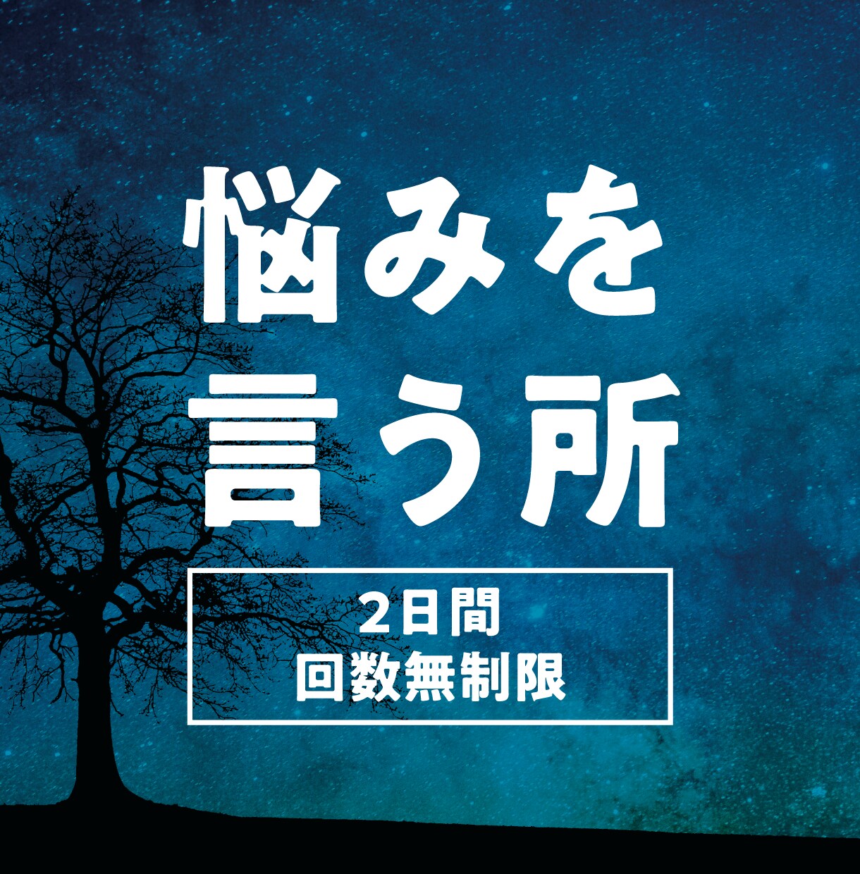 2日間　あなたの中に渦巻く不安や悩みを聞きます 寄り添い　少しでも心を軽くする手助けをします イメージ1