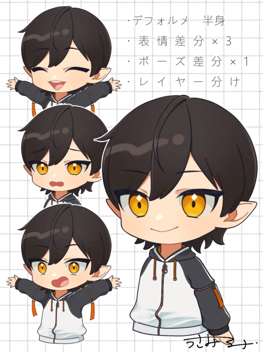VTuber、配信者向け!! SDキャラ描きます シンプルで見応えあるSDイラスト!グッズやサムネ、アイコンに イメージ3
