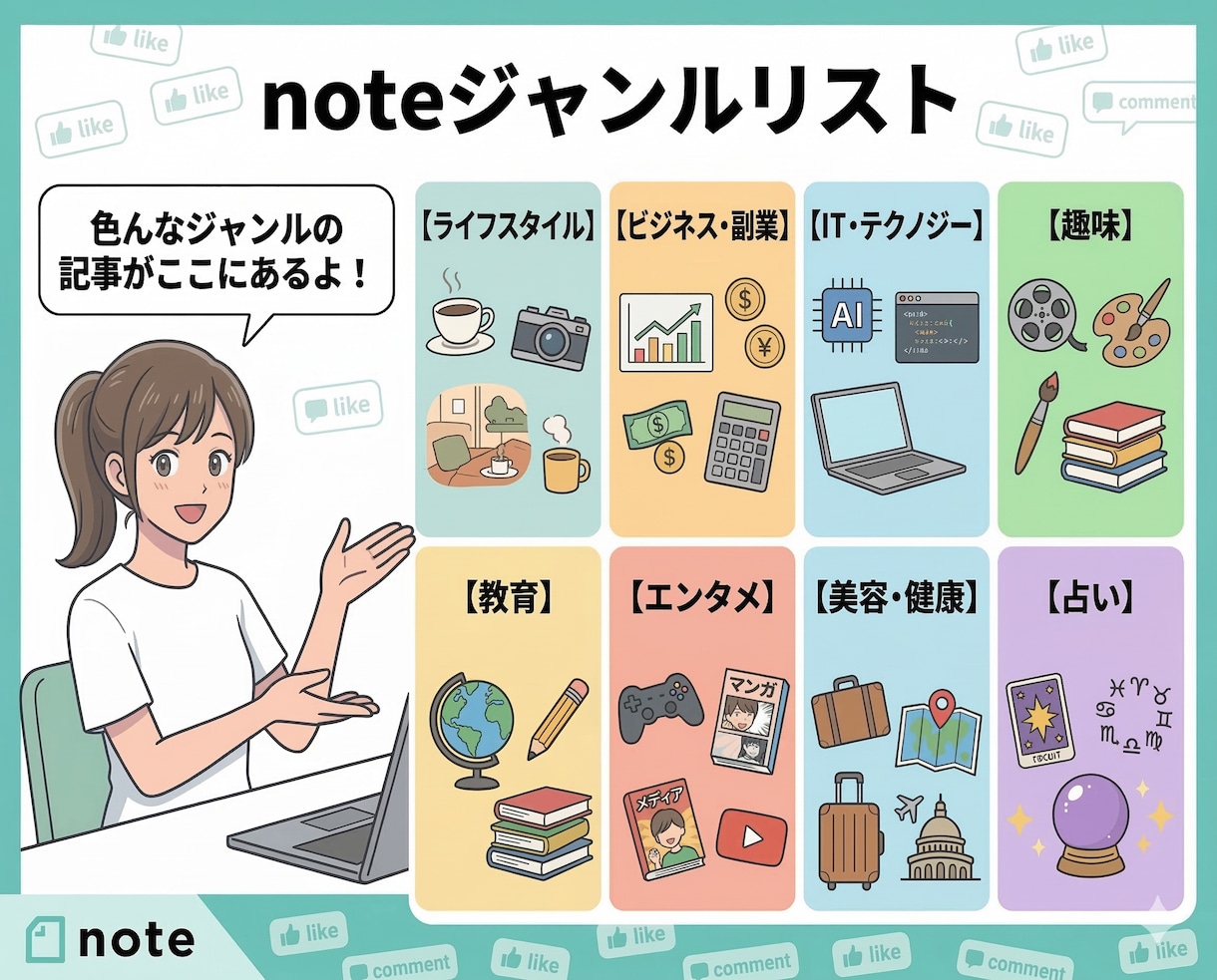 note攻略・ジャンルをリサーチしてリスト化します キーワードからでも競合分析リストをオーダーメイド作成します イメージ2