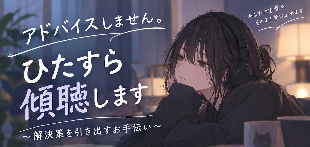 アドバイスも正論もしません。静かにお話を聞きます ～無理に励まさず、そっと寄り添う時間を～ イメージ1