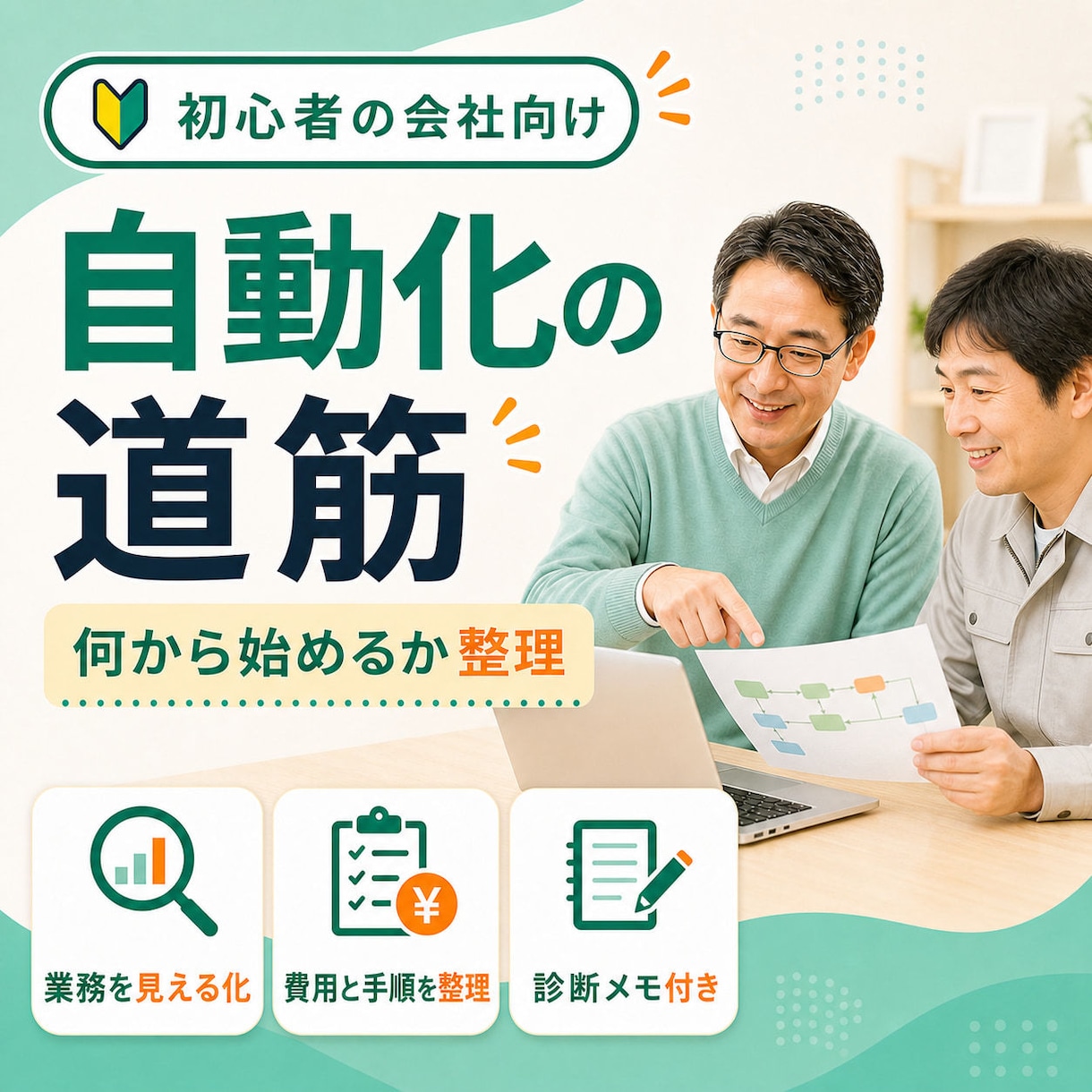 初心者の会社にAI業務自動化の道筋を作ります 現役パソコン講師が、できること・費用・進め方をやさしく整理 イメージ1