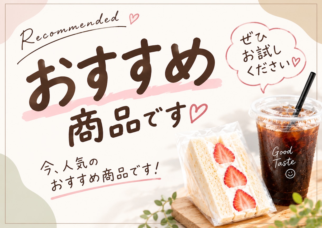 おしゃれで目を引くPOPを作成します お店の商品やサービスがもっと魅力的に伝わるPOPを制作します イメージ4