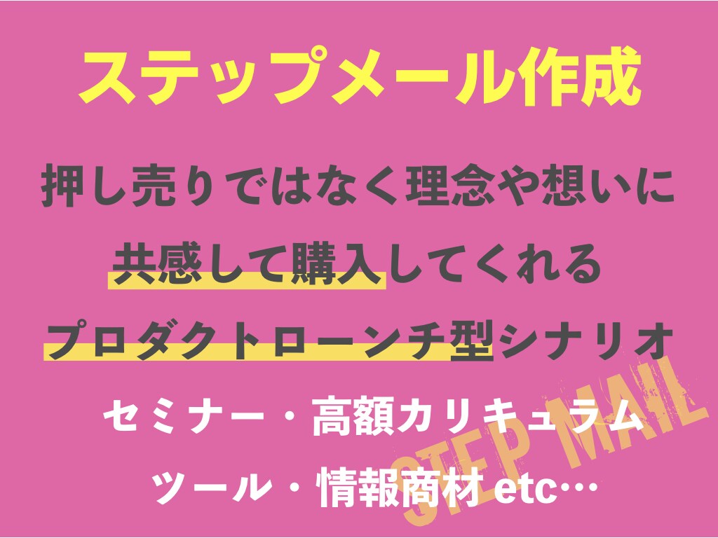 ステップメールのセールスライティング代行します メリットと想いが伝わる、押し売りしないローンチ型シナリオ イメージ1