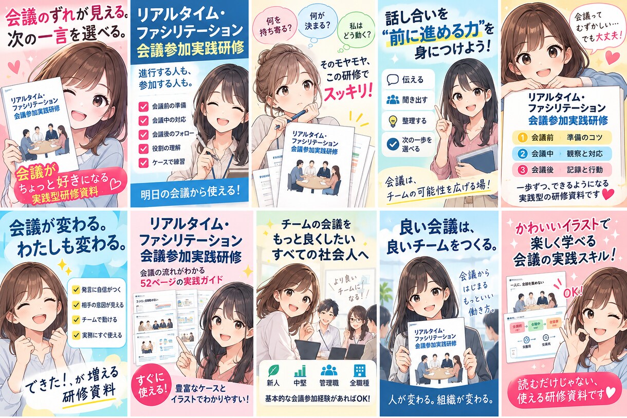 会議ファシリテーション実践研修資料を提供します 会議のずれが見える。次の一言を選べる実践教材です イメージ5