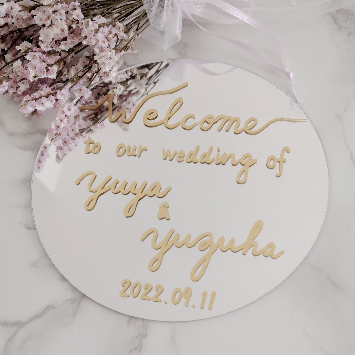 結婚式のウェルカムミラー製作お手伝いします 【人気】おしゃれな筆記体でウェルカムスペースを彩ります イメージ2