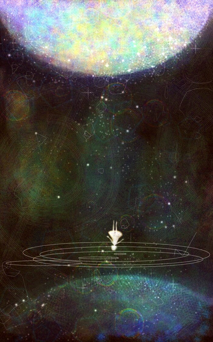 黒を基調とした幻想ファンタジー背景イラスト描きます 空や宇宙。不思議な空間をお届けします。印刷郵送もok！ イメージ5