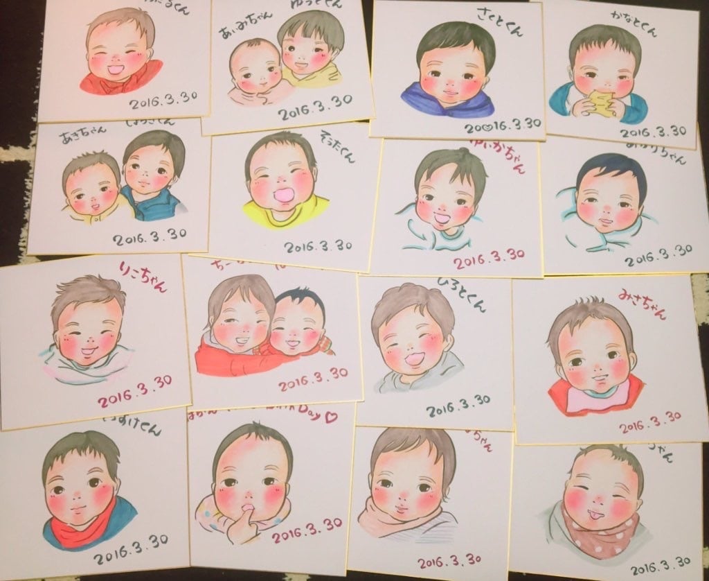 小さなお子様の手書き似顔絵を描きます ゆるふわで可愛らしい似顔絵を誕生日や記念日のプレゼントに!! イメージ3