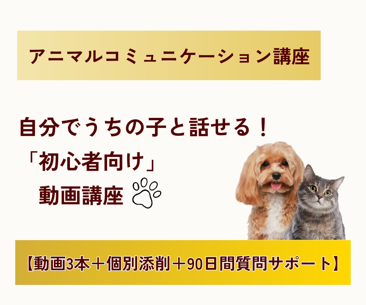 アニマルコミュニケーション講座Ⅰうちの子と話せます 動画で学び、自分の愛犬・愛猫とお話ししましょう☆初心者向け イメージ1