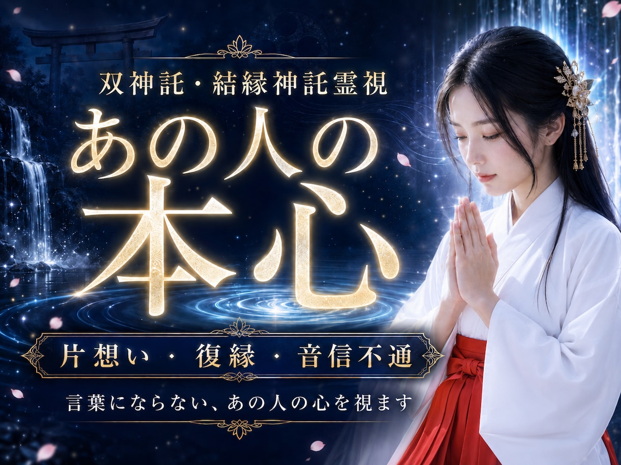片思いを両思いの恋愛成就へ導くご縁を占います あの人の気持ちと相性・両想い・縁結び・復縁・音信不通での悩み イメージ1