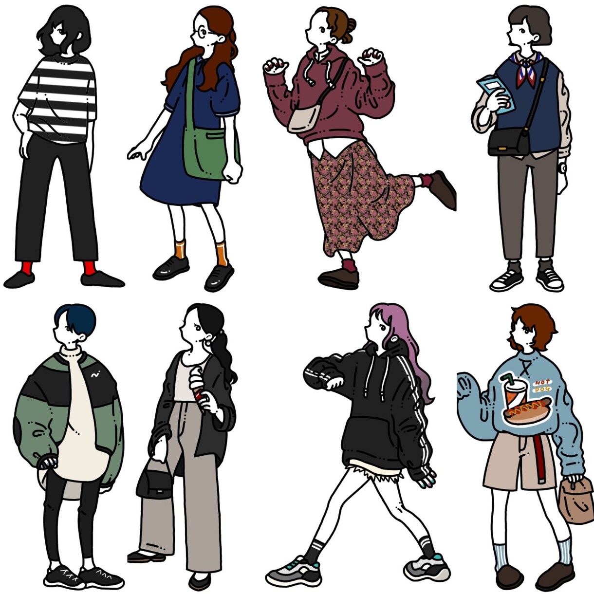 全身横顔専門！シンプル人物イラスト描きます オリジナリティあふれるアイコンはいかがですか？ イメージ9