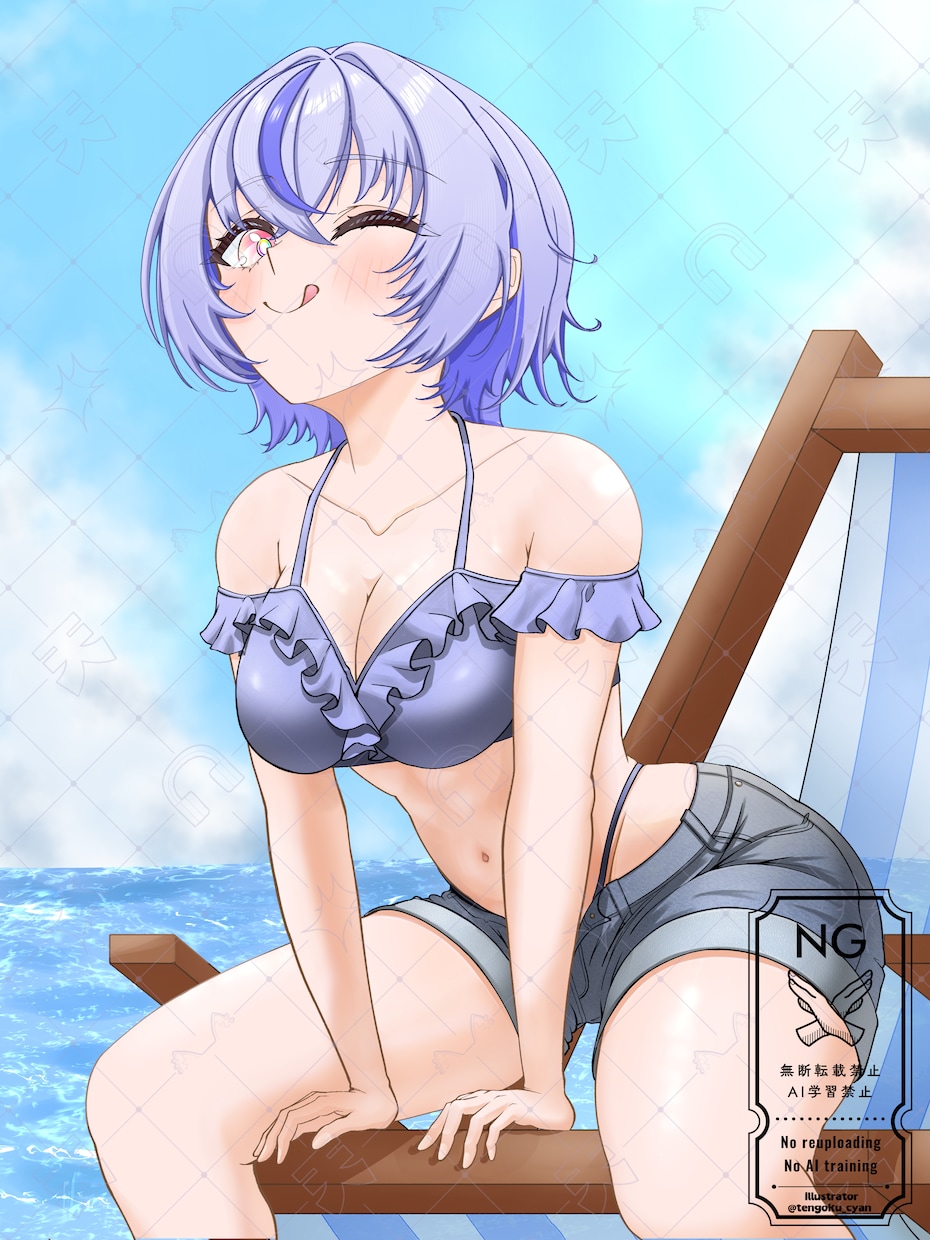 商用利用可！量産一枚絵【水着】を描きます ライバー活動をお手伝い！サムネ/パネル開け/おはV/アイコン イメージ6