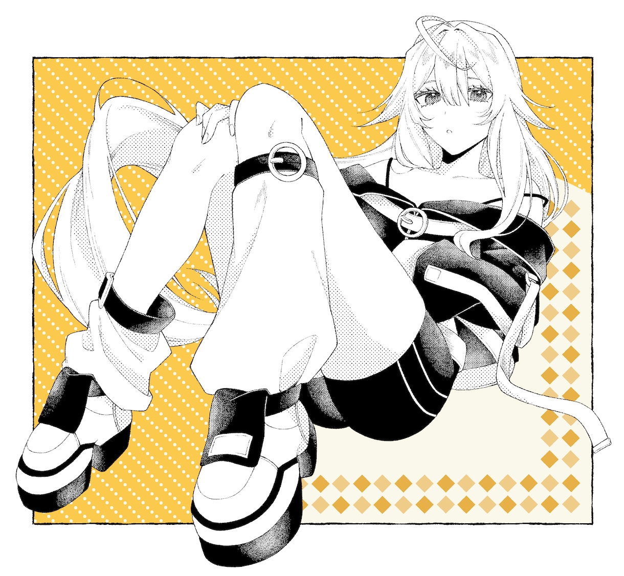 モノクロコミック調イラストをご提供いたします SNS、配信サムネイルなど様々な用途でご活用いただけます！ イメージ1