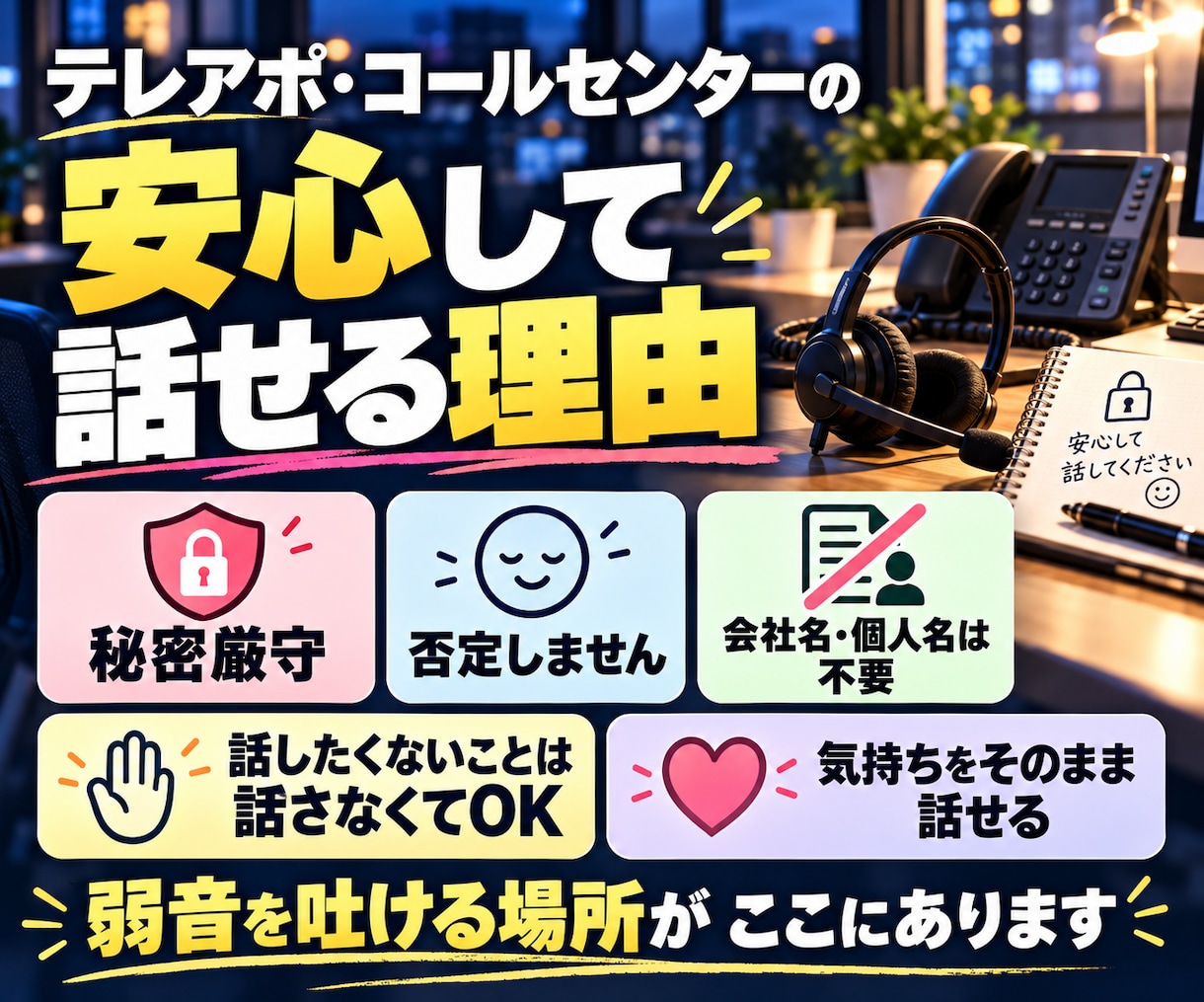 今すぐ電話OK！テレアポ・コルセンの愚痴を聞きます 仕事の電話で疲れたら、今度はあなたのための電話を イメージ9