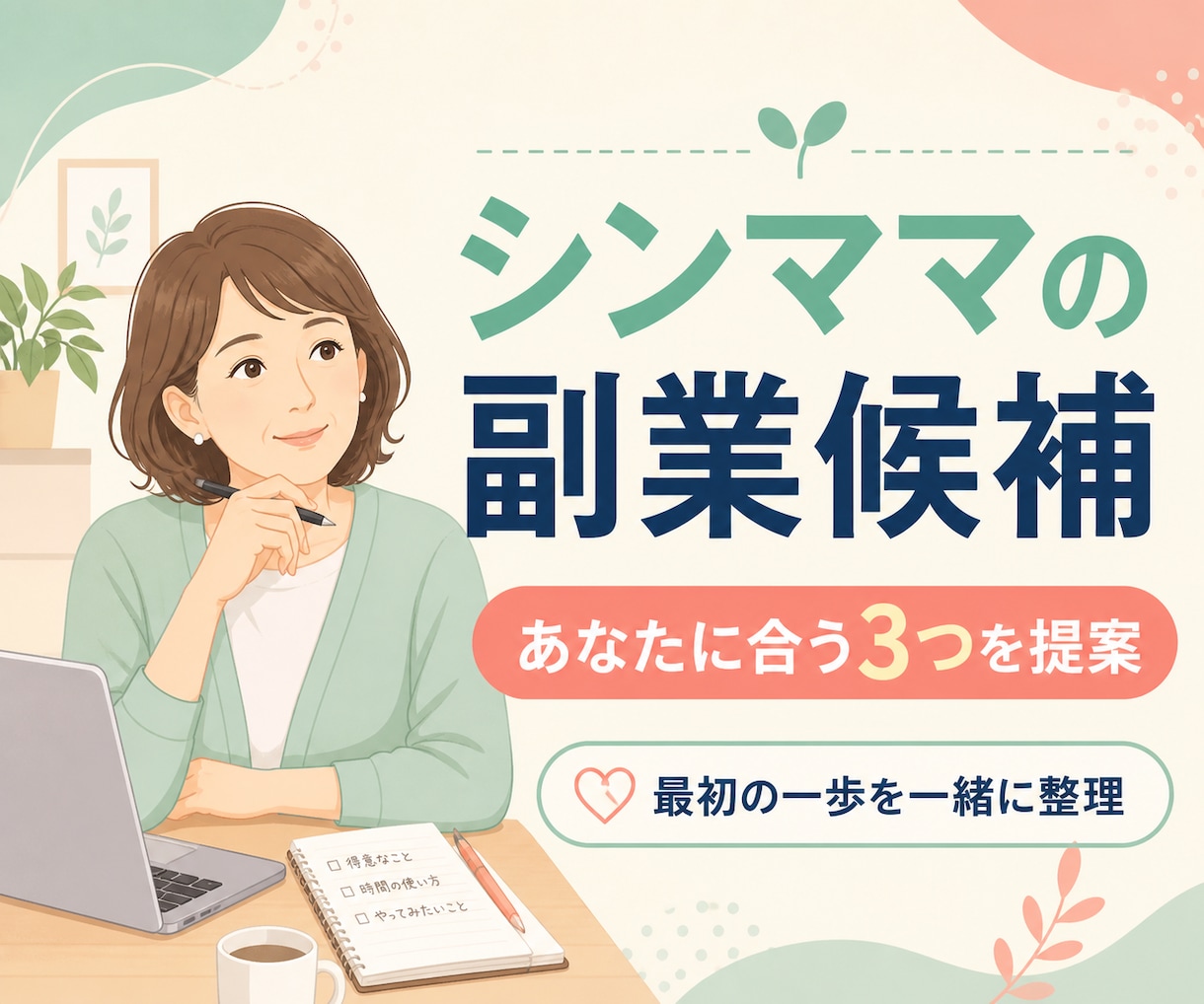 シンママの副業候補を3つ一緒に見つけます 雇用・業務委託・夜勤を経験するシンママが、最初の一歩を整理 イメージ1