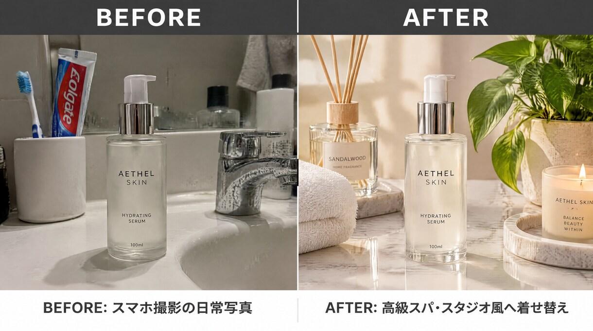 商品写真をAIでプロ撮影風に加工します スマホ写真をおしゃれな商品画像に！背景3案をご提案 イメージ5
