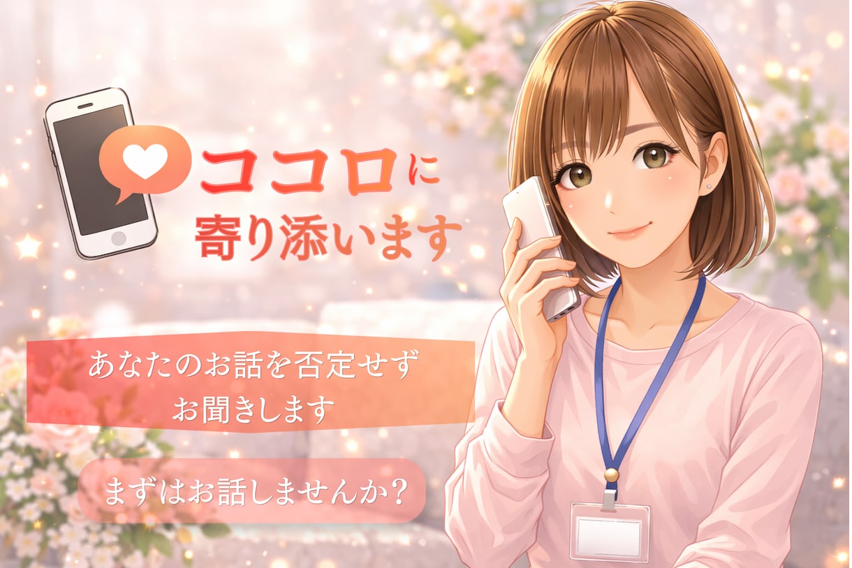 HSP・人間関係・恋愛の悩みを優しくお聴きします 看護師/心理カウンセラーが優しく否定せず悩みをお聴きします。 イメージ3