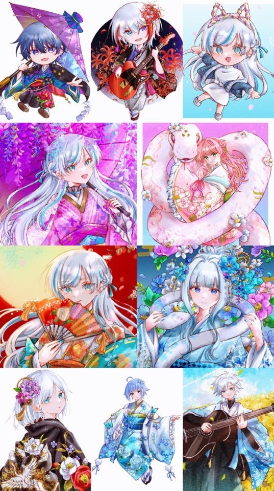 アナログ風な絵柄でご希望のイラスト全般お描きします 年賀絵、アイコン、MV絵、サムネ、キービジュアル、キャラデザ イメージ3