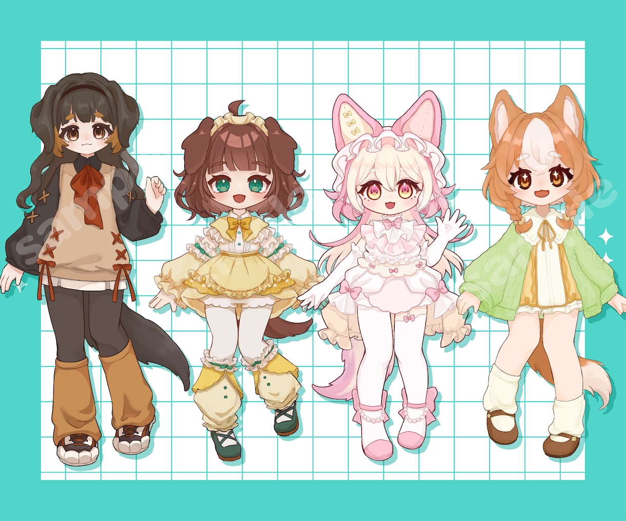 配信活動・TRPGなどの立ち絵作成します 可愛らしい等身のキャラクターデザイン、立ち絵作成いたします！ イメージ4